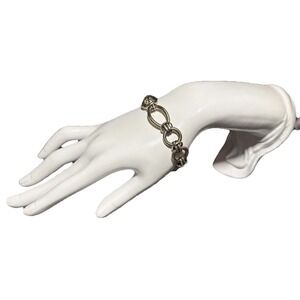 Vintage Italian 925 Sterling Silver Large Loop Chunky Bracelet J19-30